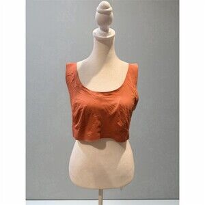 Lindex Bralette Womens 2XL Rust Orange Seamless Scoop Neck Wireless Crop